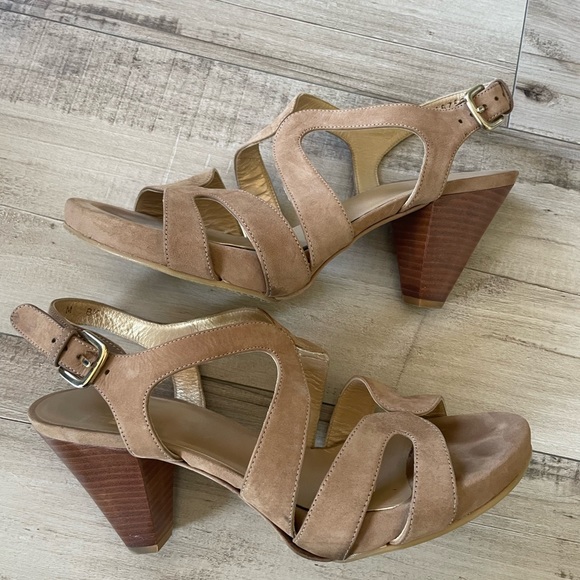 EUC Stuart Weitzman Slingback Nubuck Heel Sandals - Picture 8 of 10